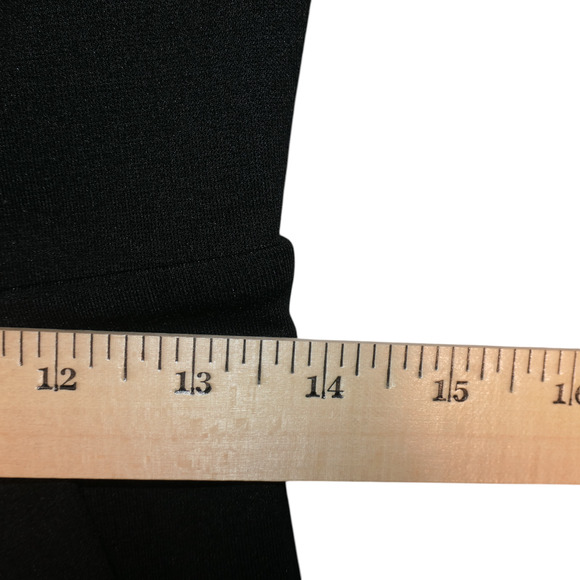 Michael Kors Jumpsuit Womens XS Black Wide Leg Leather Look Sleeves Pockets - Picture 11 of 14